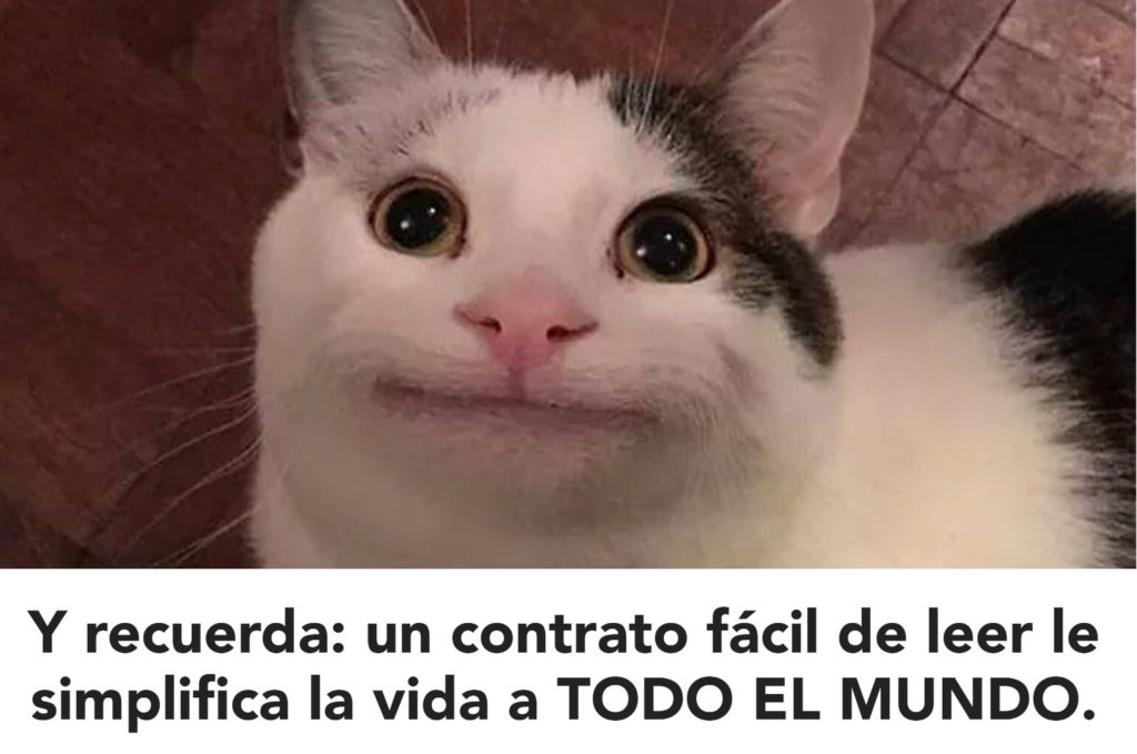 Meme: Y recordad, un contrato fácil de leer le hace la vida sencilla a todo el mundo