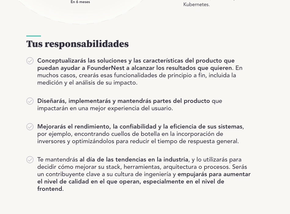 Responsabilidades en las ofertas de empleo