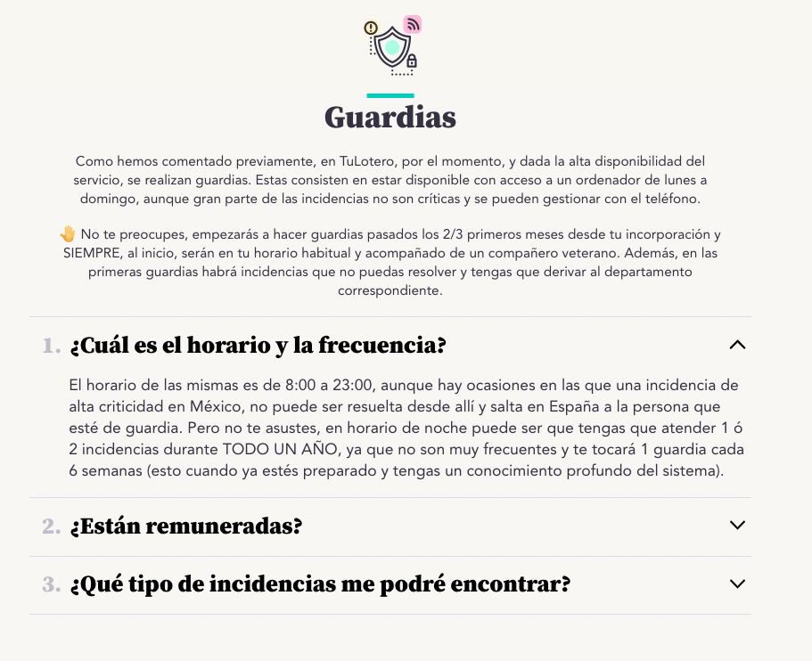 Guardias en las ofertas de empleo
